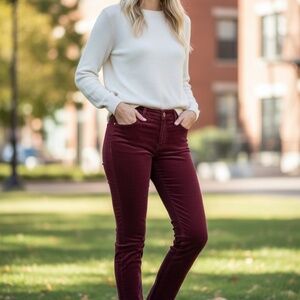 Loft Burgundy Modern Skinny Pant